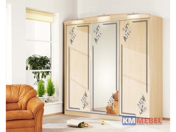 Шкаф-купе МДФ Флора Ф-6037 Комфорт мебель