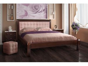 Ліжко дерев'яне Соната МІКС-Меблі з м'яким узголів'ям