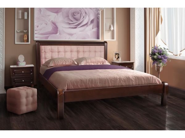Кровать деревянная Соната МИКС-Мебель с мягким изголовьем