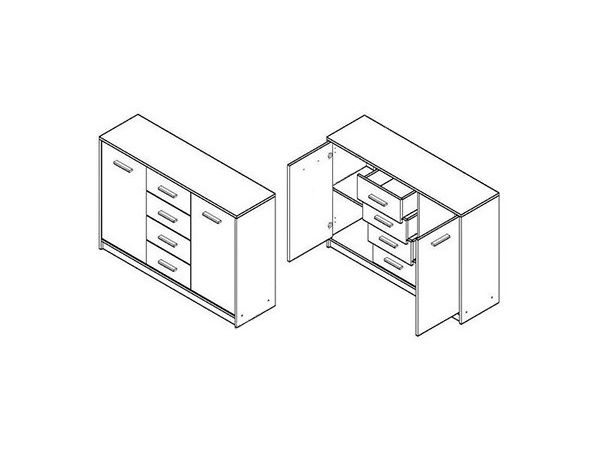 Комод з тумбами KOM2D4S Непо Гербор
