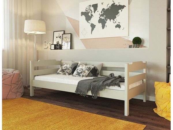 Ліжко односпальне дерев'яне Мілена Меблі ЛЕВ