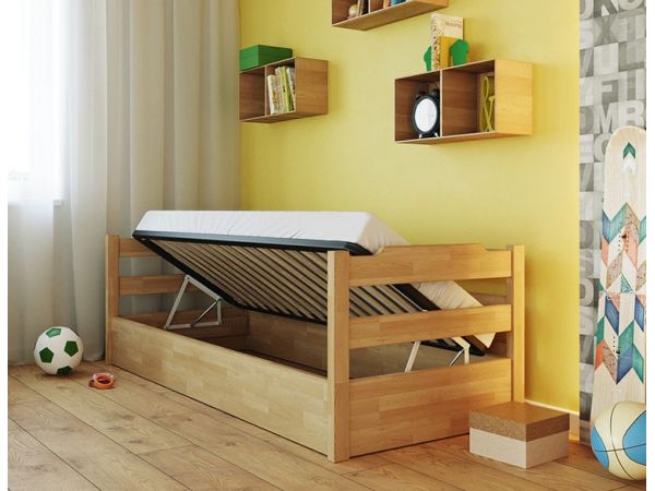 Деревянная кровать с подъемным механизмом: что выбрать?