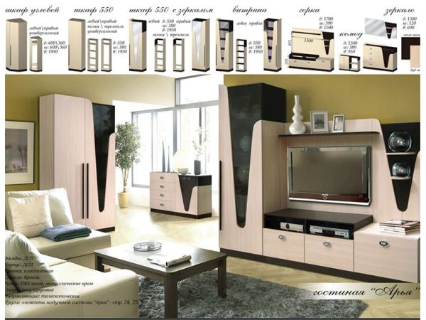 Модульная гостиная Арья Мастер Форм