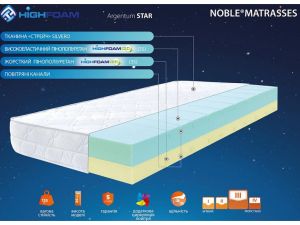 Матрац безпружинний Noble Argentum Star Highfoam 2