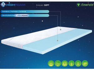 Тонкий матрац-топпер Emerald Soft Highfoam 2