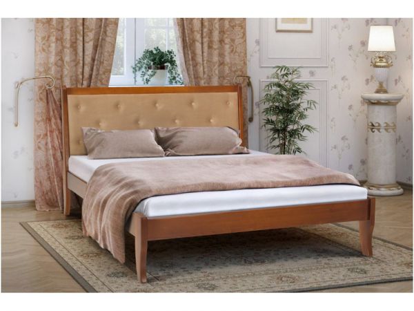 Кровать деревянная Флорида МИКС-мебель с мягким изголовьем