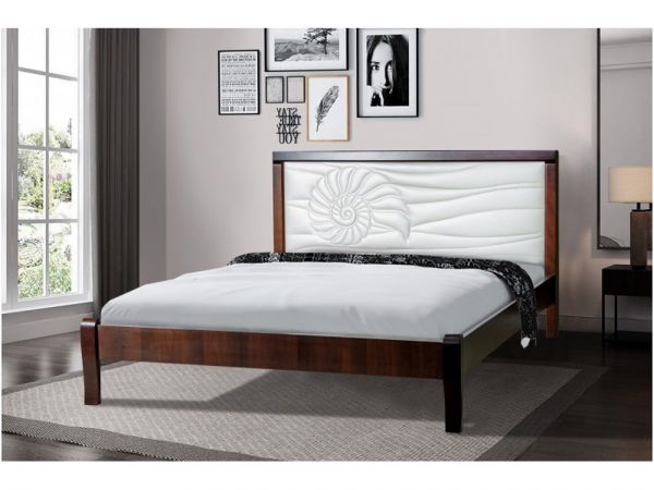 Ліжко двоспальне дерев'яне Аква МІКС-меблі