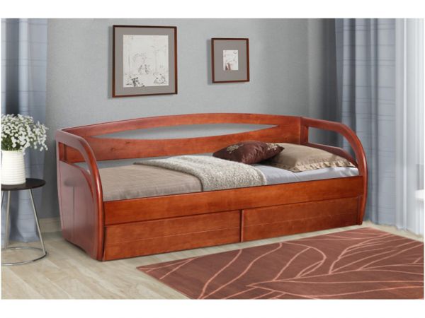 Ліжко дерев'яне з шухлядами Баварія МІКС-меблі