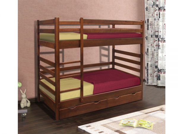 Ліжко двох'ярусне дерев'яне Засоня МІКС-меблі
