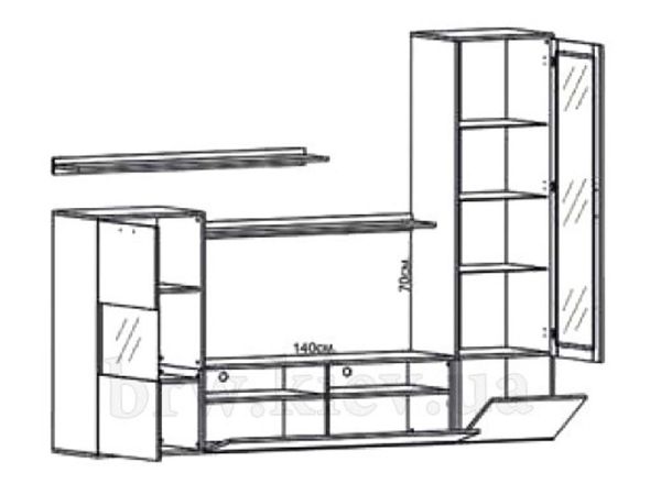 Стінка у вітальню Контур з підсвіткою Гербор