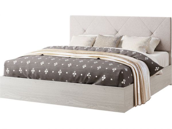 Ліжко двоспальне Ромбо Світ Меблів з м'яким узголів'ям
