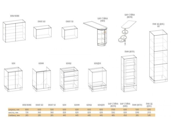 Кухня модульна Жасмин Мебель Сервіс