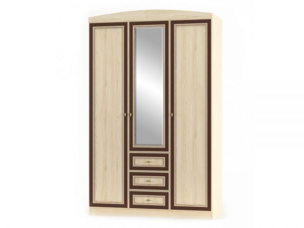 Шкаф трехдверный с зеркалом и ящиками 3Д3Ш Дисней Мебель Сервис