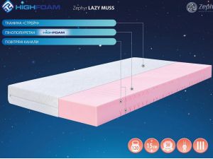 Матрац беспружинний Zephyr Lazy Muss Highfoam 2