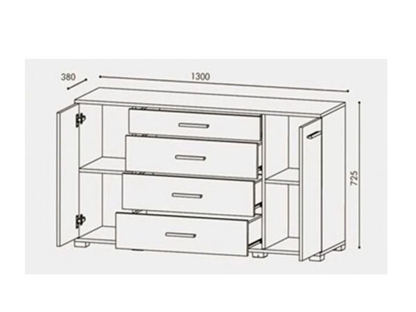 Комод з тумбами К-6 Бриз Еверест