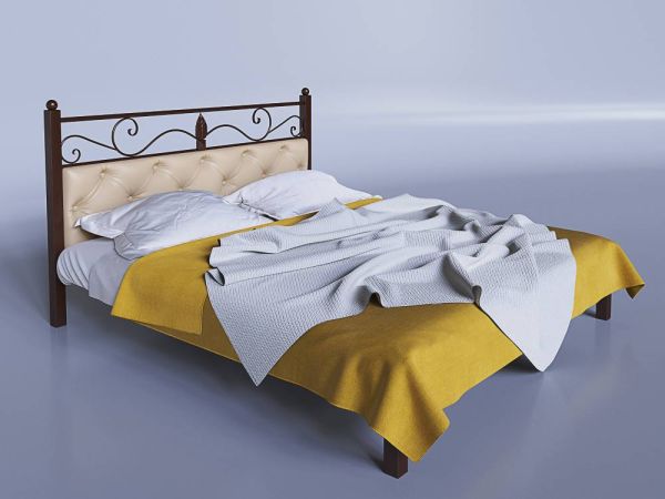 Кровать металлическая с мягким изголовьем Диасция Tenero