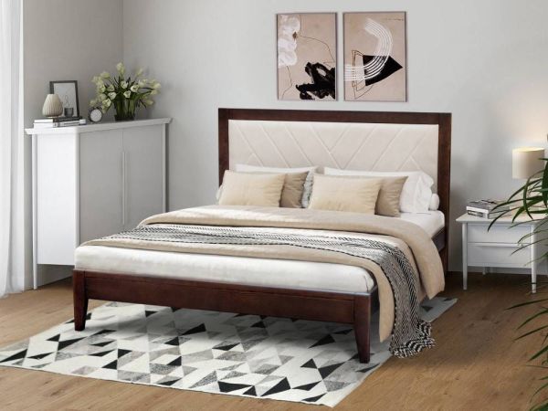 Ліжко дерев'яне Аксіома МІКС-меблі з м'яким узголів'ям