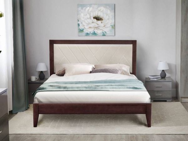 Ліжко дерев'яне Аксіома МІКС-меблі з м'яким узголів'ям