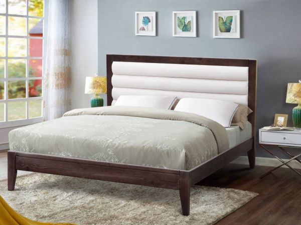 Ліжко дерев'яне Геліос МІКС-меблі з м'яким узголів'ям
