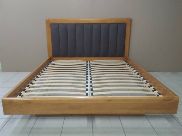 Кровать деревянная Торонто Люкс с мягким изголовьем ТеМП-Мебель