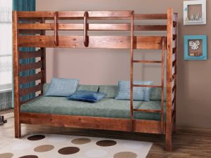 Ліжко двох'ярусне дерев'яне Троя МІКС-меблі