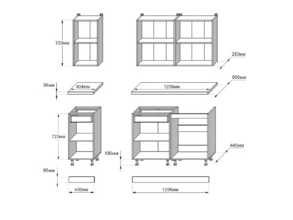 Кухня модульная Оптима К4 1,6 м Эверест