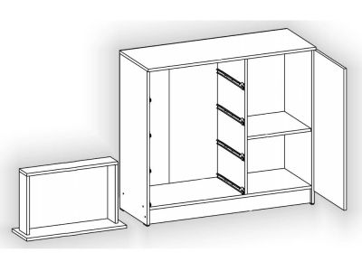 Комод з тумбою К-4+1 МДФ Пехотін