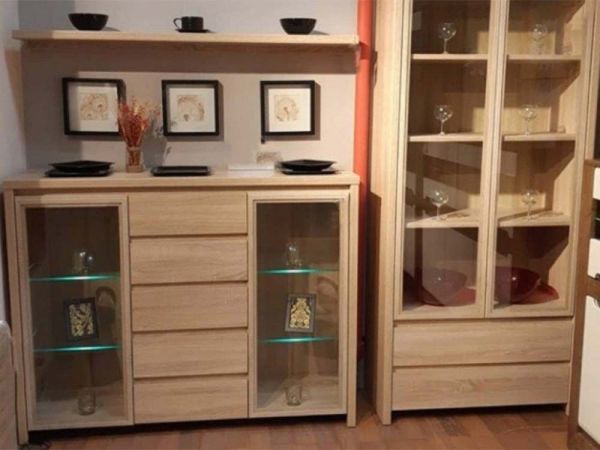 Комод-вітрина KOM2W5S Каспіан з підсвіткою Гербор