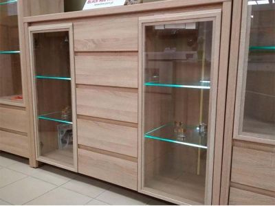 Комод-вітрина KOM2W5S Каспіан з підсвіткою Гербор