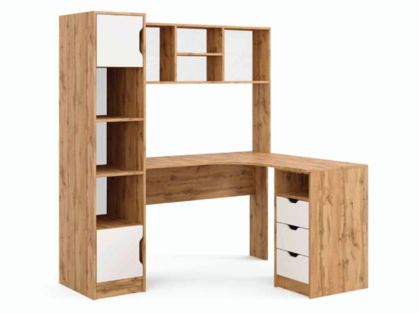 Стол письменный угловой с надставкой и пеналом Teenager Viorina-Deko