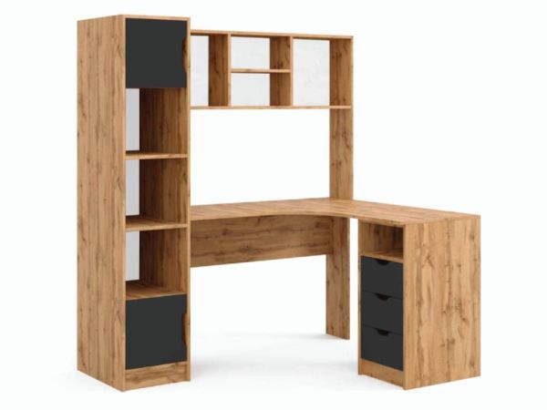 Стол письменный угловой с надставкой и пеналом Teenager Viorina-Deko