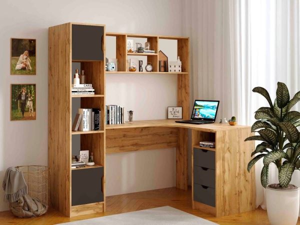 Стол письменный угловой с надставкой и пеналом Teenager Viorina-Deko