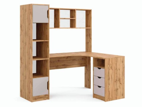 Стол письменный угловой с надставкой и пеналом Teenager Viorina-Deko