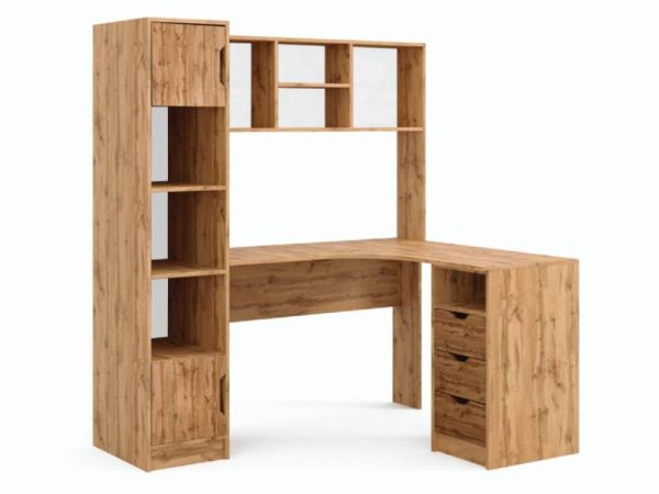 Стіл письмовий кутовий з надбудовою та пеналом Teenager Viorina-Deko