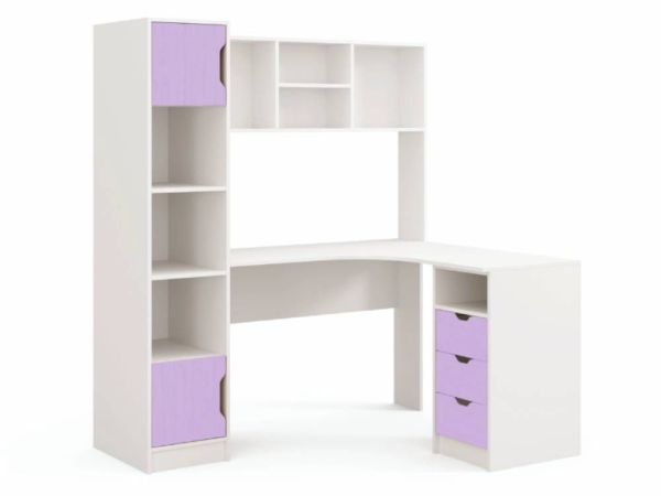 Стіл письмовий кутовий з надбудовою та пеналом Teenager Viorina-Deko