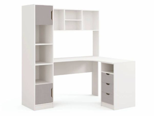 Стол письменный угловой с надставкой и пеналом Teenager Viorina-Deko