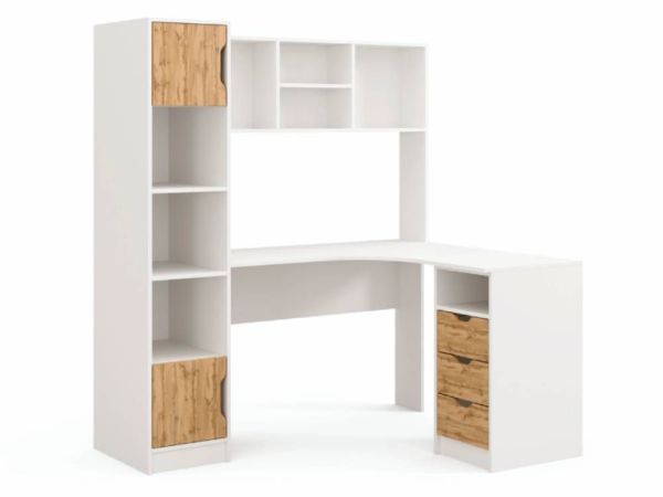 Стол письменный угловой с надставкой и пеналом Teenager Viorina-Deko