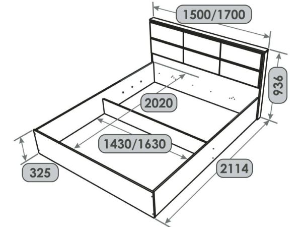 Ліжко з м'яким узголів'ям Лайт Еверест ### - краща ціна в VoV.Furniture. Доставка в Київ, Львів, Ужгород, Полтаву, Житомир