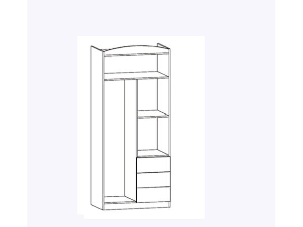 Шафа дводверна з дзеркалом та шухлядами 2Д3Ш Дісней Мебель