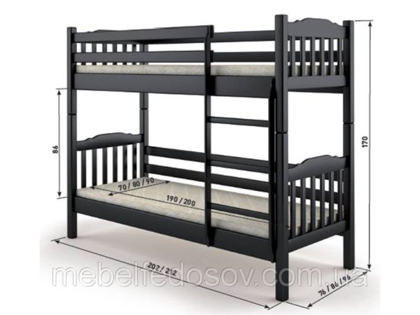 Ліжко двоярусне дерев'яне Бай-бай Mebigrandм